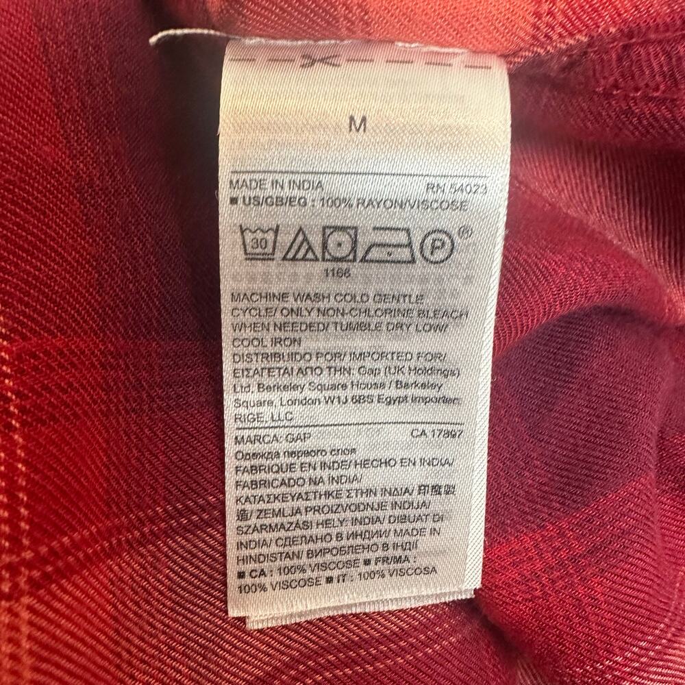 Gap X Pendleton Red Flannel Viscose Soft Plaid Bu… - image 6